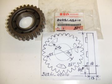 24261-42010 Gear 6th drive shaft 28T RG500 Mk.4