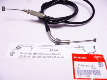 17920-300-000 1750/140 Throttle (B) Cable 140L CB350 / CB500 / CB550 / CB750