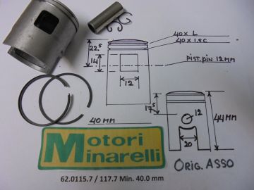 62.0115.7/117.7 Piston assy 40.0 mm Min.2/3/4/6 speed etc. see picture