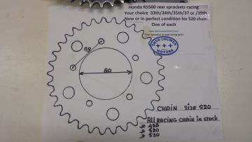Sprocket rearwheel RS500 racing your choice 33/34/35/37 or 39th