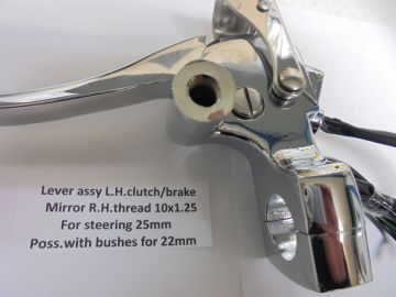 Lever assy brake/clutch L.H.22/25mm full chrome aloy(TH806)