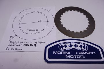 301517 Clutch plate steel Morini Franco 4 speed 1976 up