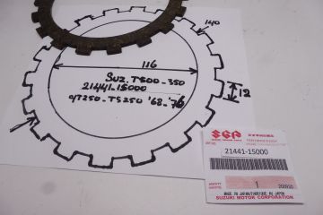 21441-15000 Plate friction clutch Suz.T250-GT250-350-500/TS250 new
