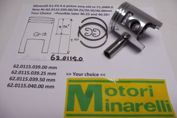 62.0115.0 39.5 Piston assy new Minarelli G1-P3-P4-P6 39.50mm new 