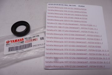 93103-25125 Seal crank L.Yamaha TZ/IT/YT/YZ 100-125-175 and snowmobile new 25x40x8 (D)