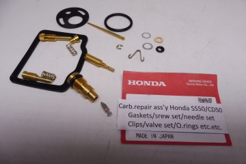 16010 /16011-061-004 Carburetor valve/float/gasket/needle/spring/clips/O.ring sets etc.etc.Honda SS50/CD50 all new
