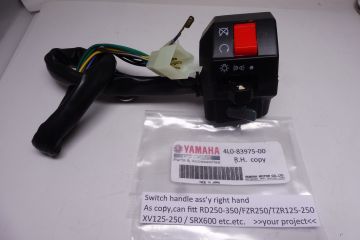 4L0-83975-00 Switch handle assy R.H. Yamaha RD250-350LC/FZR250/TZR125-250/XV125-250/SRX600 etc.Your project.