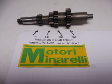 01.304.7 Shaft axle main gearbox Minarelli P4A / SP new or as new