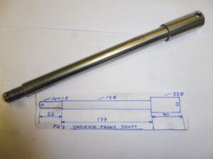 409-25181-00 Shaft frontwh.Yamaha TZ250-350-500-750 '75 -'83 new