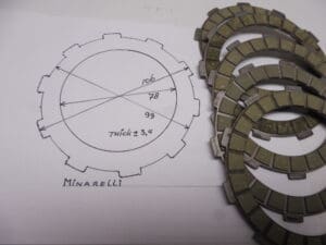 35.0127.0 Clutch plate ferodo Minarelli P6 Corsa Corta>see size<