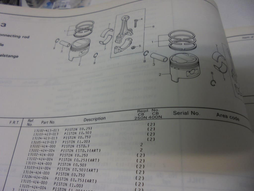 Honda - As new partbook CB250 N - CB400 N - CB250 - Parts Book