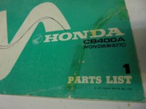 Honda - Used partbook Honda CB400 AZ-AA-AB-TZ-TA-TB - CB400 - Parts Book