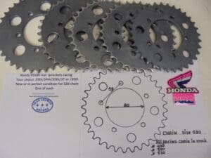 Honda - Sprocket rear Honda RS500 racing 33/34/35/37/39 T_1 - RS500 - Rear Wheel