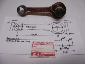 Kawasaki - 13044-034 or 13044-014 - KH500/H1/H2/H3 - Crankshaft