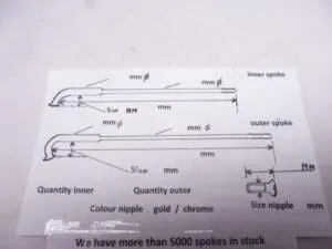 Spokes make your size more than 5000 in stock