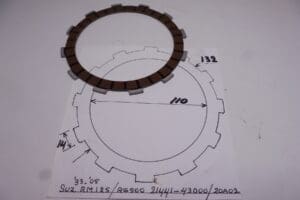 21441-43D00/20A02 Plate clutch friction Suz.RM125/RG500 see size pict.