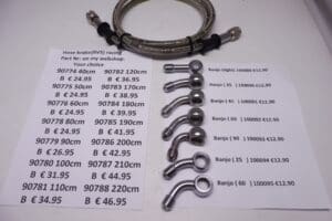 90779 Hose brake/clutch(rvs)racing lenght 90cm for many bikes new>see picture<also the model banjo's