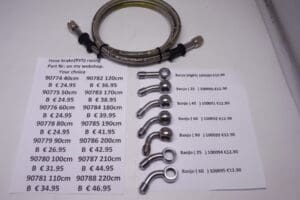 90775 Hose brake/clutch(rvs)racing lenght 50cm for many bikes new>see picture<also the model banjo's