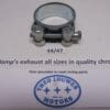 Exhaust clamp size 44/47mm unifersal in chrome new for all bikes