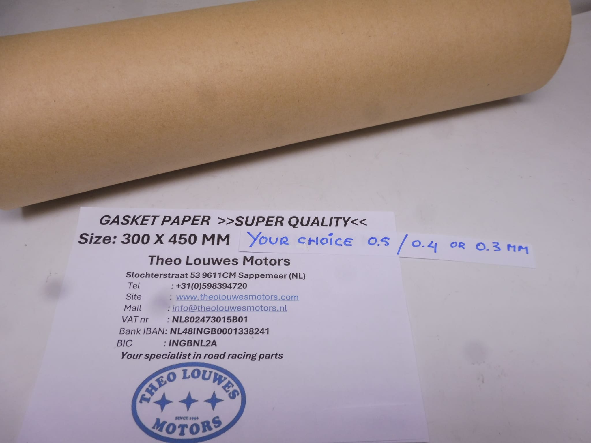 Gasket paper size 300x450 mm (thick 0.5-0.4 or 0.3mm) your choice