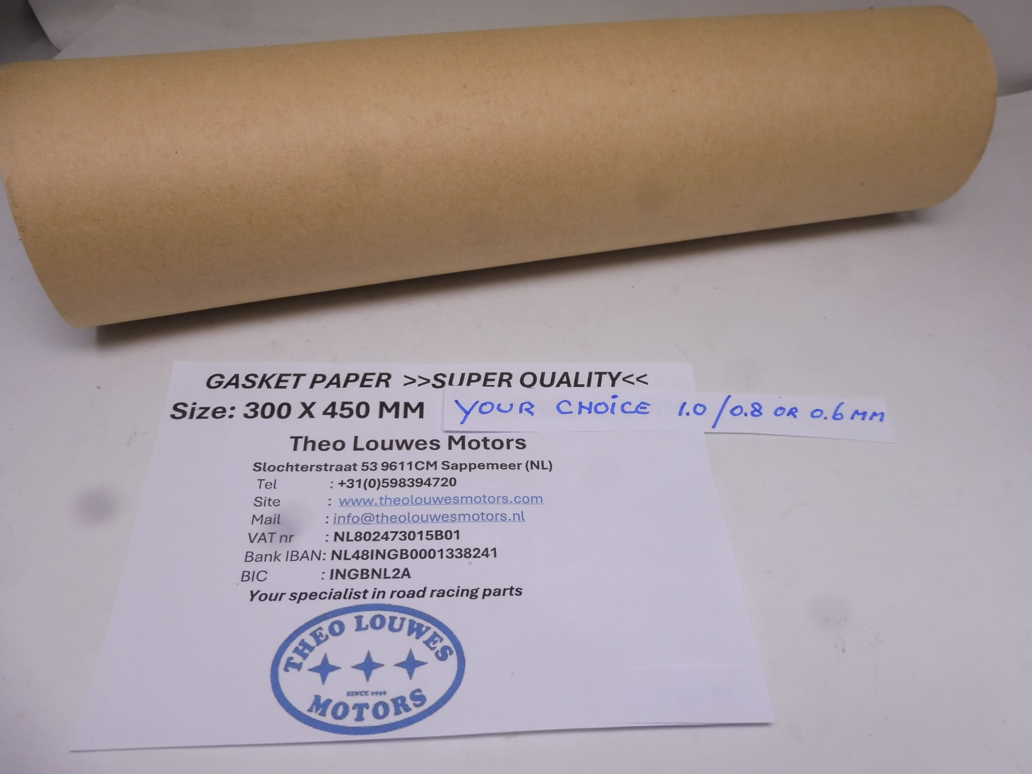 Gasket paper size 300x450mm (thick 1.0-0.8 or 0.6 mm) your choice