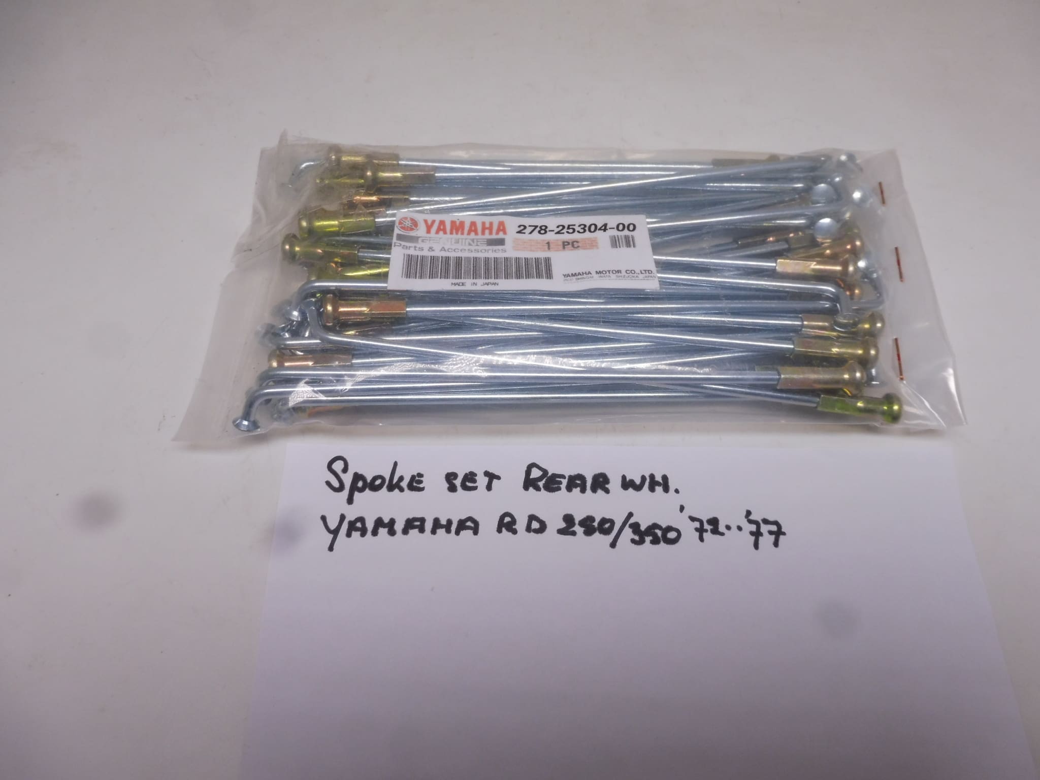 278-25304-00 Spoke/set rearwh.Yamaha RD250/350 1973 and later
