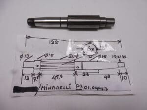 01.0404.7 Shaft gearbox Minarelli W3 speed New L. 125 mm