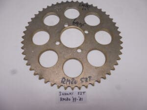 Rear sprocket 52T SUZUKI RM 80 '77-'81 cross Aluminium New.