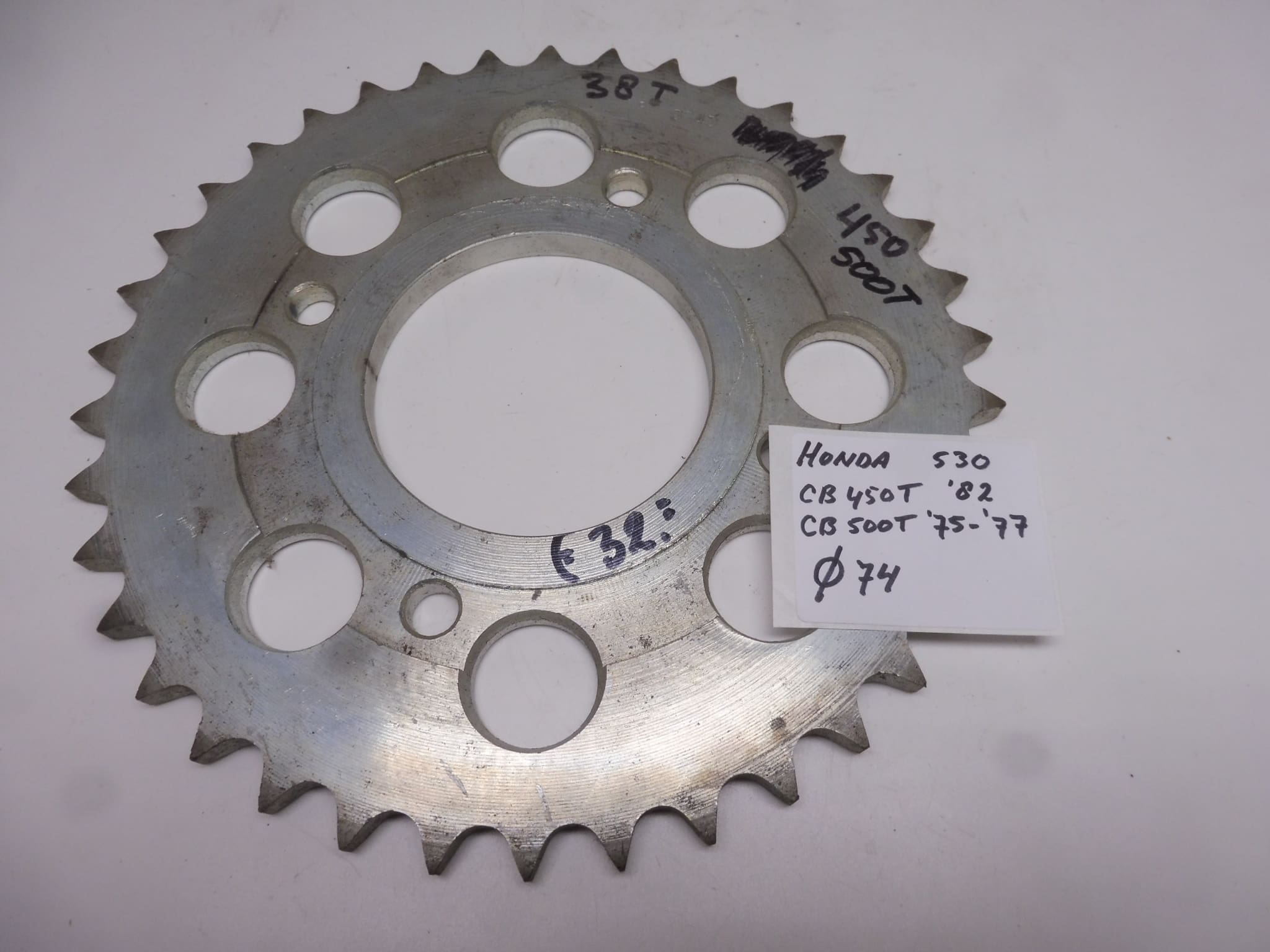 Rear sprocket Honda CB 450T '82 / CB 500T '75-'77 Ø74 38T new