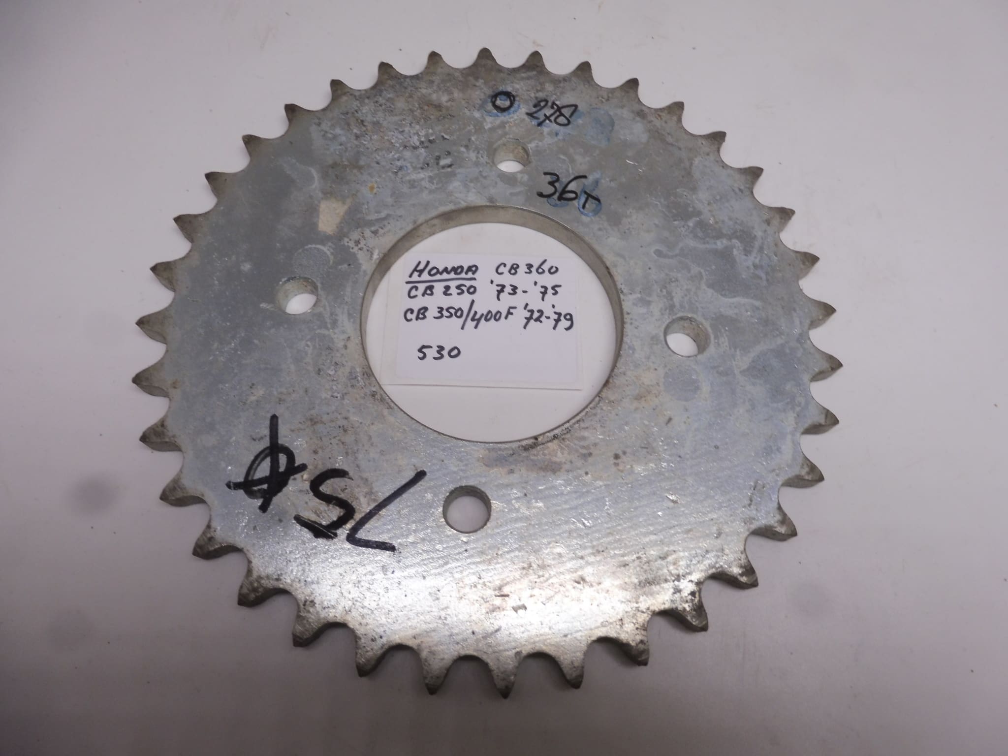 Rear sprocket Honda CB 250 - CB 350/400F - CB 360 36T 530 new