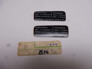 46631239759 Sticker tyre pressure BMW original new