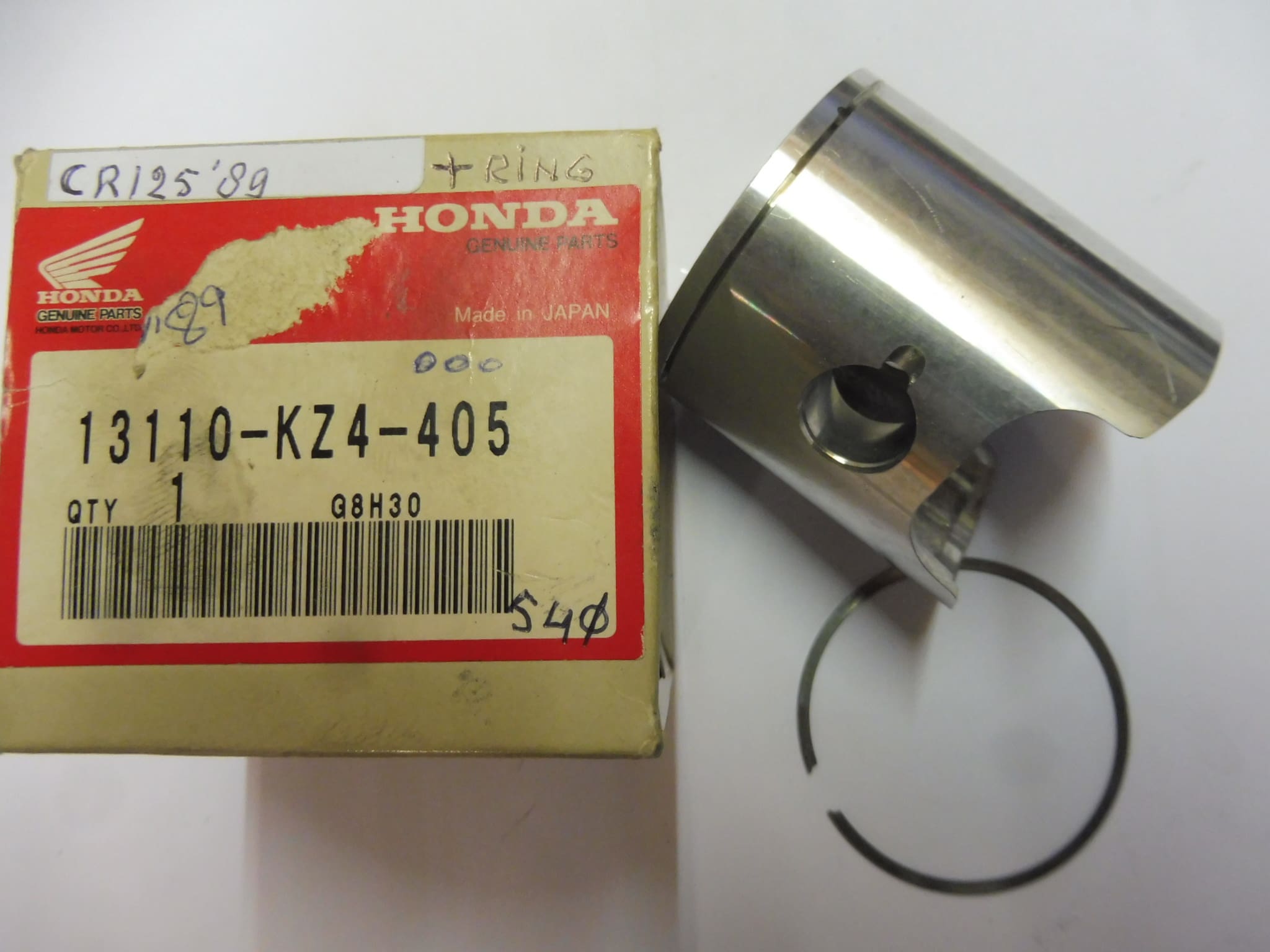 13110-KZ4-405 Piston+ring 54mm Honda CR125 '89 motocross new