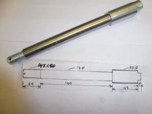 Shaft frontwh. for many models(see size)std. and racing bikes NEW
